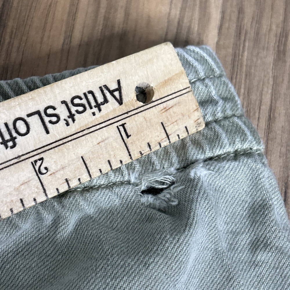 Zara Women's Denim‎ Joggers Pants Size XL Light Olive Green Pull On With Zipper - Picture 8 of 15